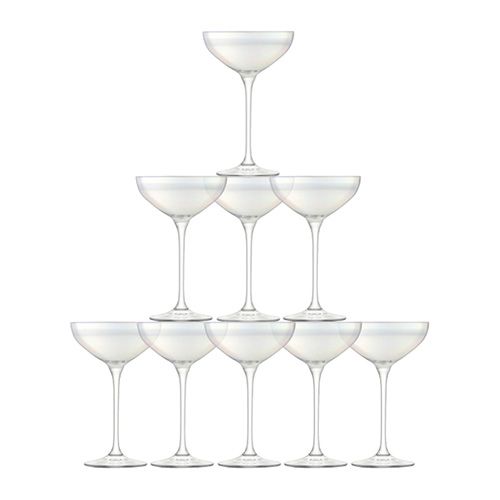 LSA Tower Champagne Saucer Set Mother Of Pearl 10 Piece