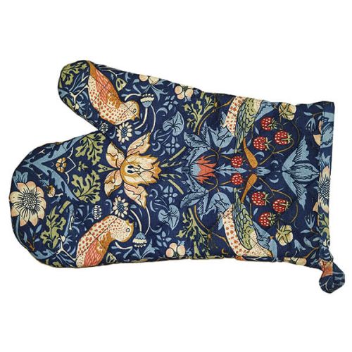 William Morris Strawberry Thief Navy Single Oven Mitt Quilted