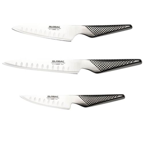 Global Exclusive 3 Piece Fluted Small Blade Knife Set (GS-51, GS-52, GS-53)