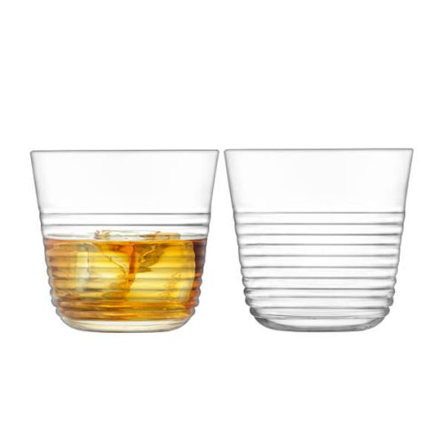 LSA Groove Tumbler 330ml Clear Set of Two