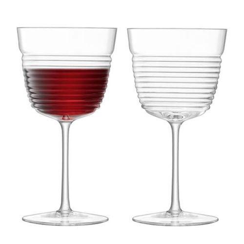 LSA Groove Wine Goblet 360ml Clear Set of Two