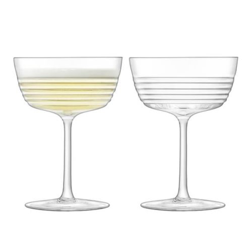 LSA Groove Champagne/Cocktail Glass 265ml Clear Set of Two