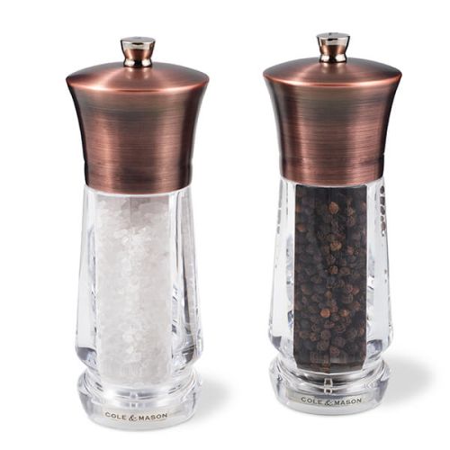 Cole & Mason Precision+ Exford Clear Antique Brass Salt & Pepper Mill Gift Set