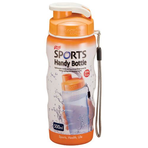Lock & Lock 500ml Orange Sports Handy Bottle With Carry Strap