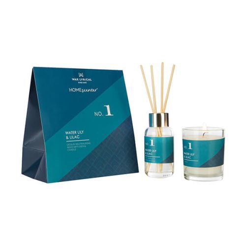 Wax Lyrical Homescenter Water Lily & Lilac Candle & Reed Diffuser Gift Set