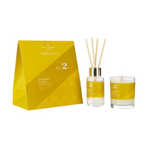Wax Lyrical Homescenter Raspberry & Apple Candle & Reed Diffuser Gift Set