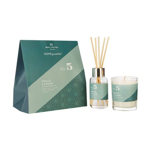 Wax Lyrical Homescenter Hibiscus & Rosehip Candle & Reed Diffuser Gift Set