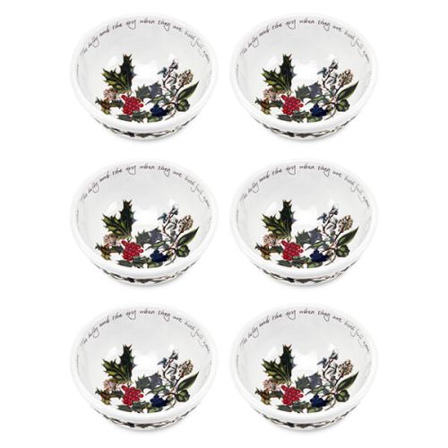 Portmeirion The Holly & The Ivy Set of 6 Small Fruit Bowls