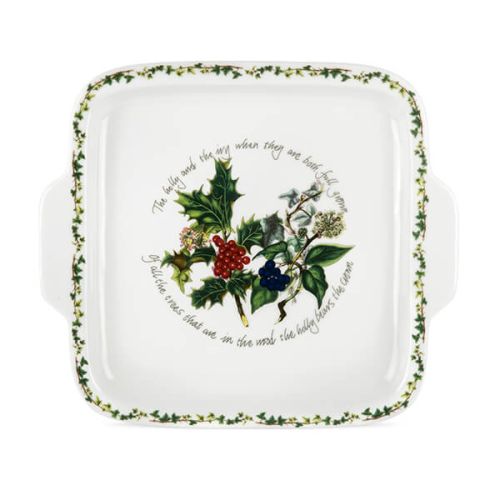 Portmeirion The Holly & The Ivy Square Handled Cake Plate