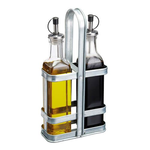 Industrial Kitchen Glass Oil & Vinegar Set