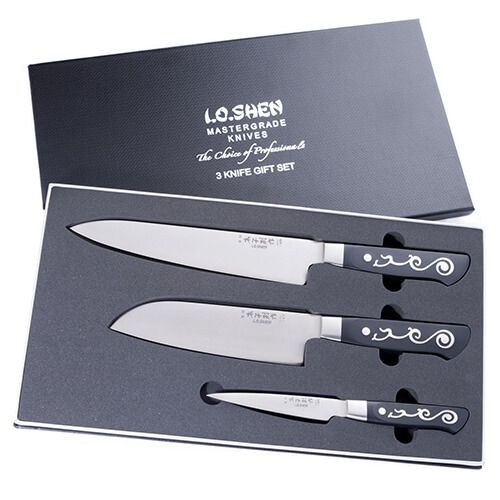 I.O.Shen Mastergrade 3 Piece Knife Gift Set FREE Whetstone Worth £19.96