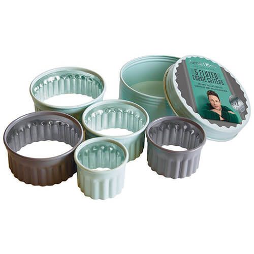 Jamie Oliver Set Of 5 Fluted Cookie Cutters In A Tin