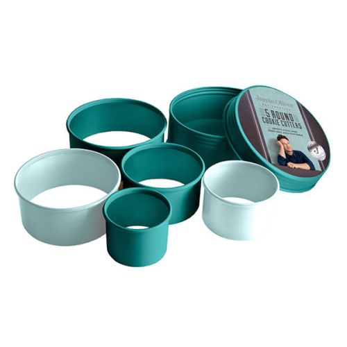 Jamie Oliver Set of 5 Atlantic Green Round Cookie Cutters
