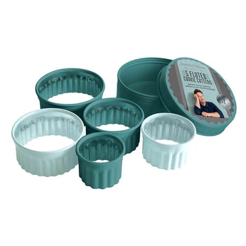 Jamie Oliver Set of 5 Atlantic Green Fluted Cookie Cutters