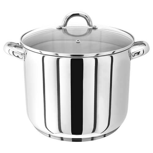 Judge 28cm Stainless Steel Stockpot With Vented Glass Lid, 13 Litre