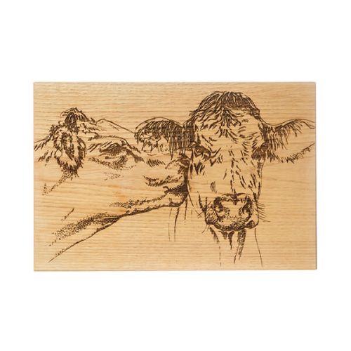 The Just Slate Company Kissing Cows 30cm Oak Serving Board