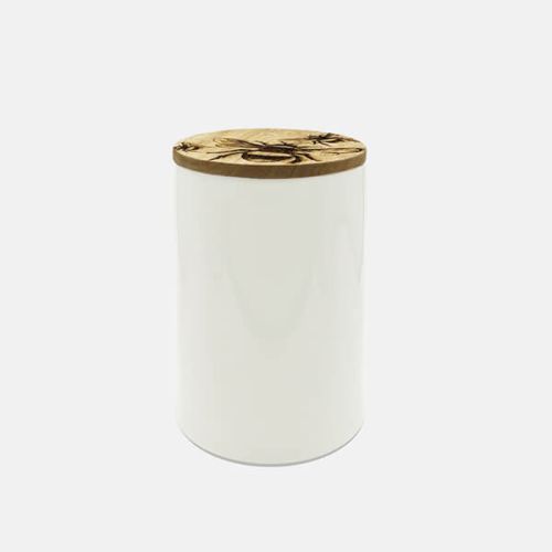 The Just Slate Company Bee Oak & Ceramic Small Storage Jar