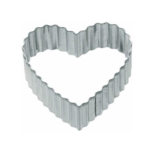 KitchenCraft 6cm Fluted Heart Shaped Metal Cookie Cutter 