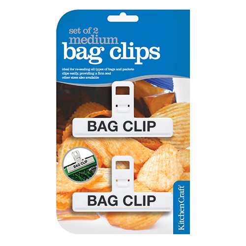 KitchenCraft Set of Two Medium Plastic Bag Clips