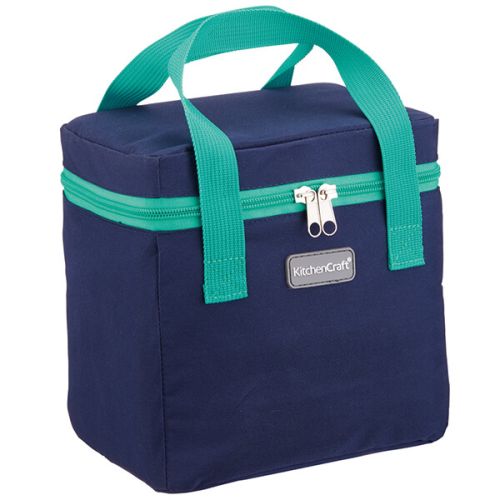 KitchenCraft 5 Litre Lunch Navy and Green Cool Bag