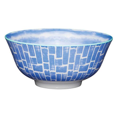 KitchenCraft Glazed Stoneware Bowl Blue Watercolour