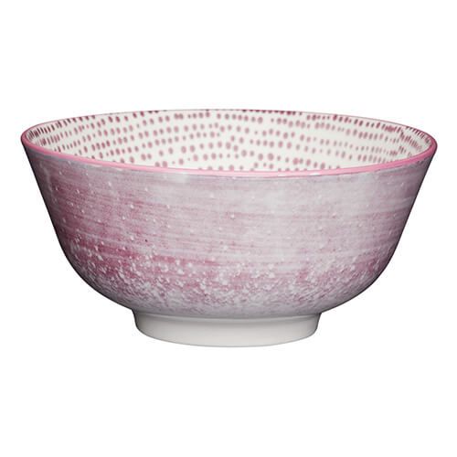 KitchenCraft Glazed Stoneware Bowl Purple Watercolour