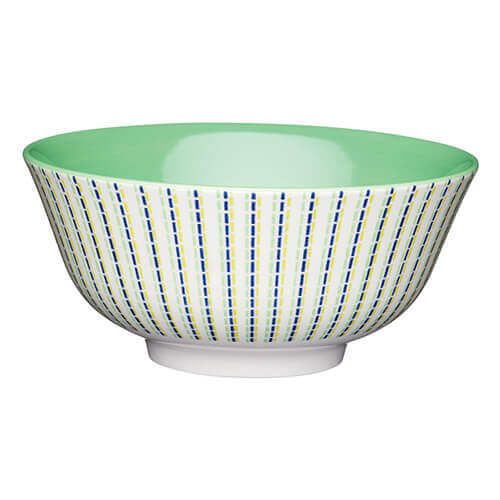 KitchenCraft Glazed Stoneware Bowl Lime Hues