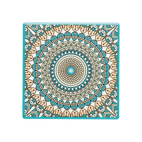 KitchenCraft Moroccan Inspired Green Mandala Cork Back Ceramic Coaster
