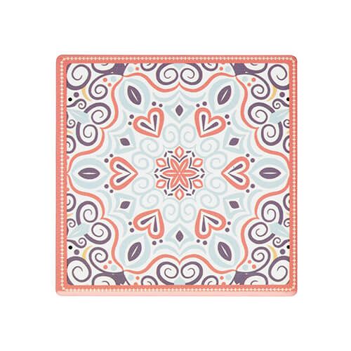 KitchenCraft Moroccan Inspired Terracotta Motif Cork Back Ceramic Coaster