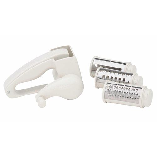 KitchenCraft Plastic Rotary Grater Mill with Three Blades