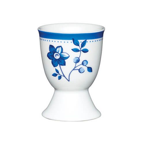 KitchenCraft Blue Flower Porcelain Egg Cup