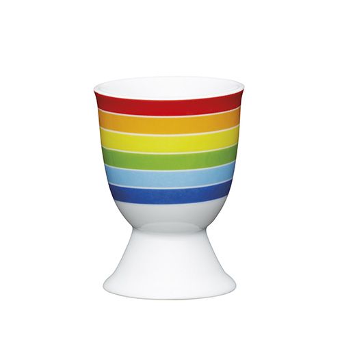 KitchenCraft Bright Stripes Porcelain Egg Cup