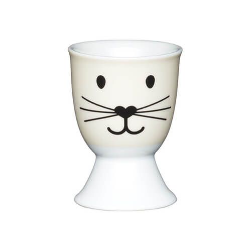 KitchenCraft Cat Face Porcelain Egg Cup