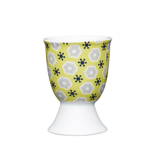 KitchenCraft Floral Yellow Porcelain Egg Cup