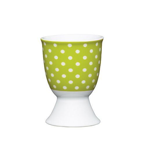 KitchenCraft Green Polka Dot Porcelain Egg Cup