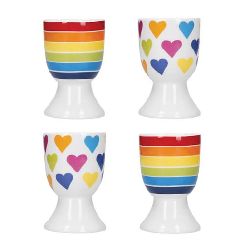 KitchenCraft Set Of 4 Egg Cups Rainbow