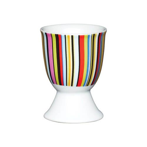 KitchenCraft Bright Stripe Porcelain Egg Cup