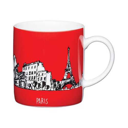 Kitchen Craft Paris Red Porcelain Espresso Mug