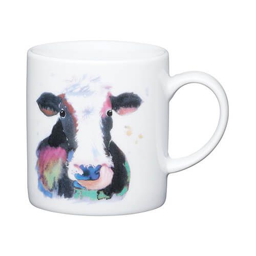 Kitchen Craft Watercolour Cow Porcelain Espresso Mug