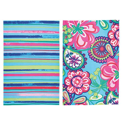 KitchenCraft Bright Floral Tea Towels 2 Piece Set