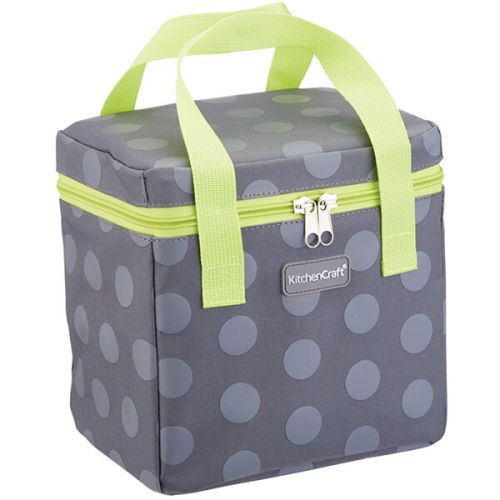 KitchenCraft 5 Litre Lunch Grey Spotty Cool Bag