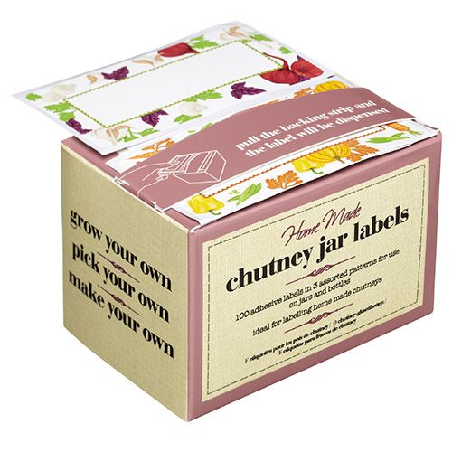 Home Made Pack of 100 Self-Adhesive Assorted Chutney Jar Labels
