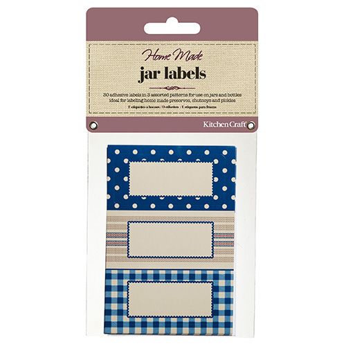 Home Made Thirty Self-Adhesive Jam Jar Labels - Stitched Stripes