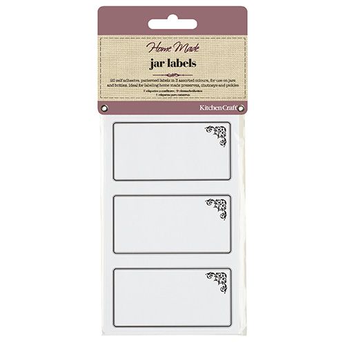 Home Made Pack of Twenty Self Adhesive Jam Jar Labels - Monochrome