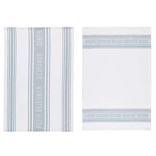 KitchenCraft Jacquard Grey Tea Towels 2 Piece Set