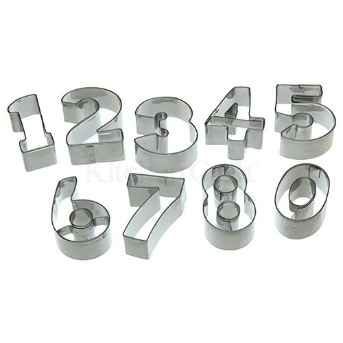 Lets Make Stainless Steel Numeral Cookie Cutter Set of 9 with Tin