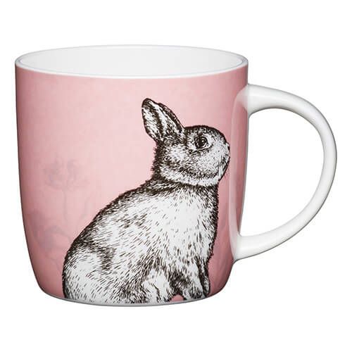 KitchenCraft China 425ml Barrel Shaped Mug, Rabbit