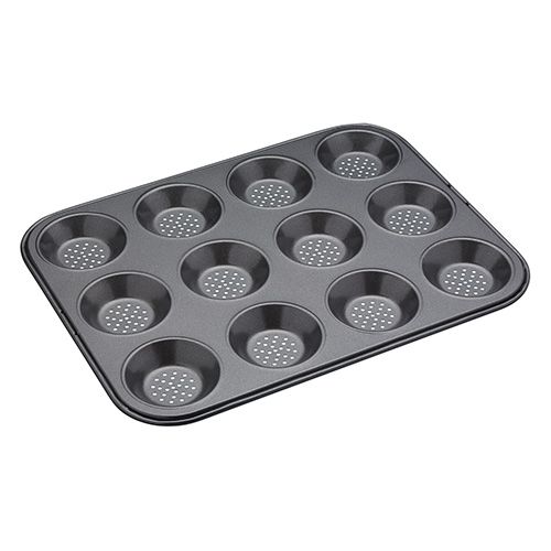 KitchenCraft Master Class Crusty Bake 12 Hole Shallow Baking Pan
