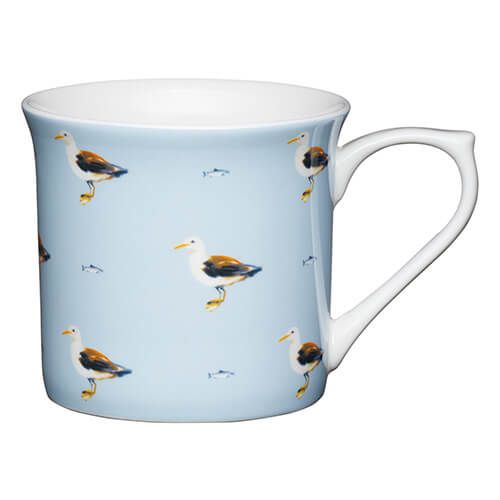 KitchenCraft China 300ml Fluted Mug, Seagull