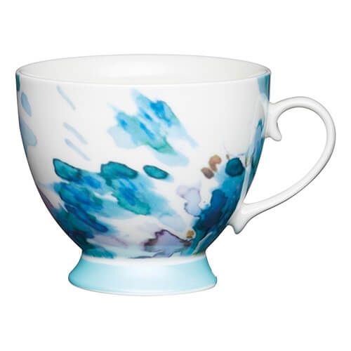 KitchenCraft China 400ml Footed Mug, Painted Floral